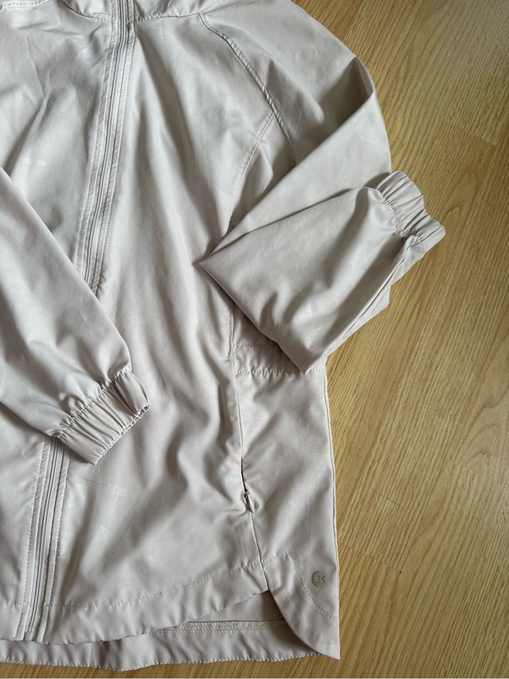 RBX Light Beige Hooded Zip-Up Active Jacket Size Small - Picture 2 of 3